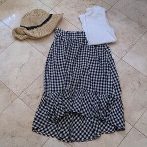 J. Crew Gingham midi checkered skirt 🏁 size small